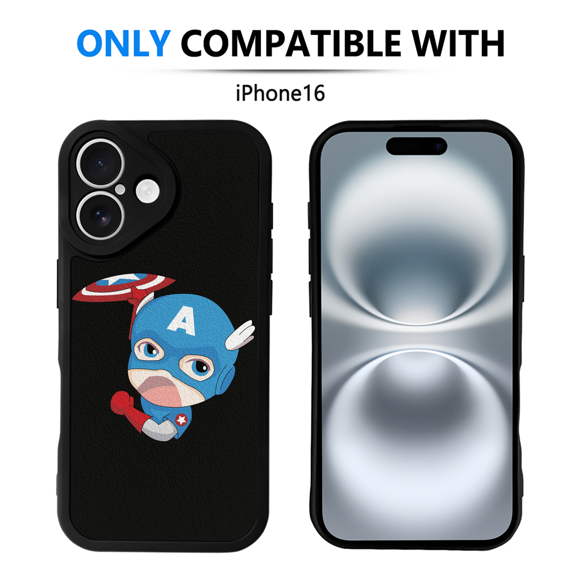 （画像用） アベンジャーズ The Avengers 【iPhone 16シリーズ対応】シリコンスマホケース（レザー調） 材質：シリコン